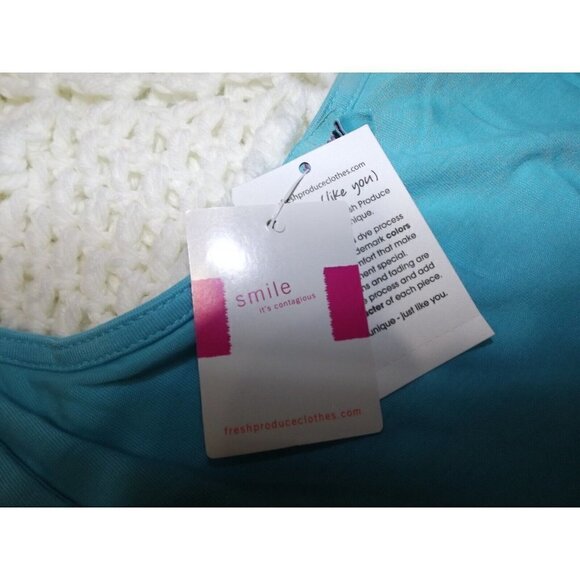 Fresh Produce  L ARIA Aqua Elastic Waist Tank Maxi Dress Asymmetrical Hem New - Picture 8 of 10